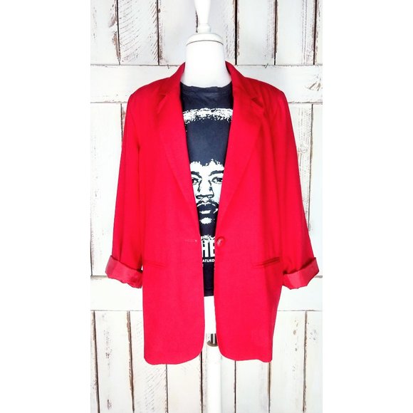 Vintage red lightweight blazer jacket - Picture 1 of 3